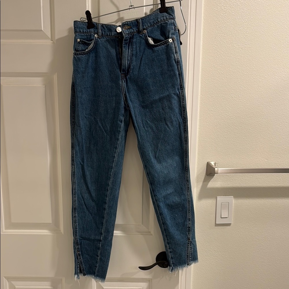 Whistles Denim Straight Leg Jeans with Frayed Hem